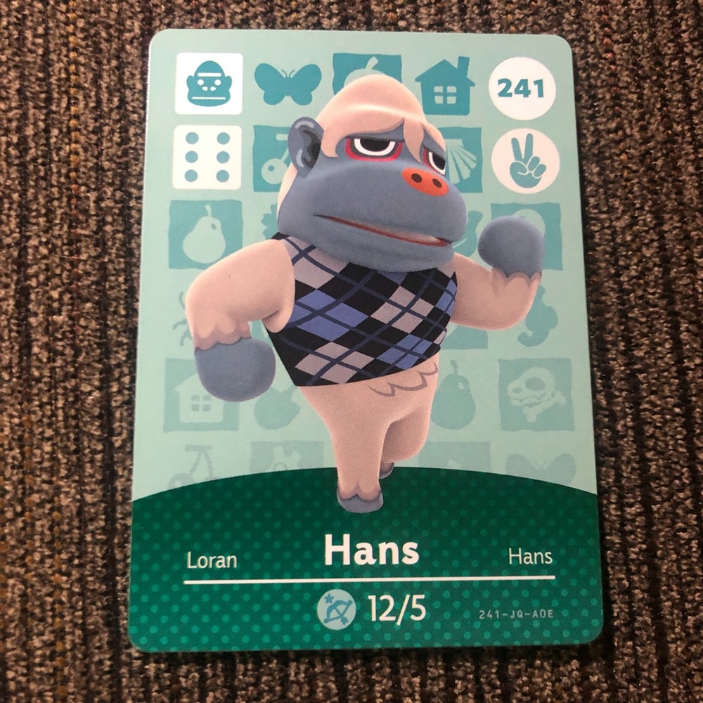 Official Hans (241) Amiibo Card - Animal Crossing